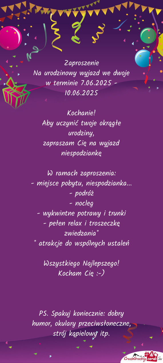 Aby uczynić twoje okrągłe urodziny