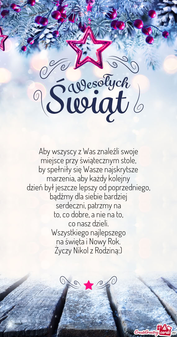 Aby wszyscy z Was znaleźli swoje miejsce przy świątecznym stole