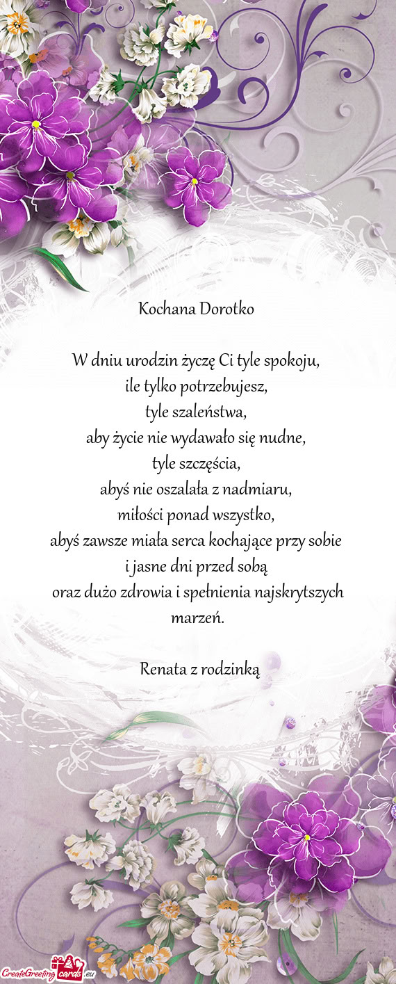 Abyś zawsze miała serca kochające przy sobie