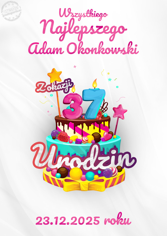 Adam Okonkowski, Wszystkiego najlepszego z okazji 37 urodzin 23.12.2025 roku
