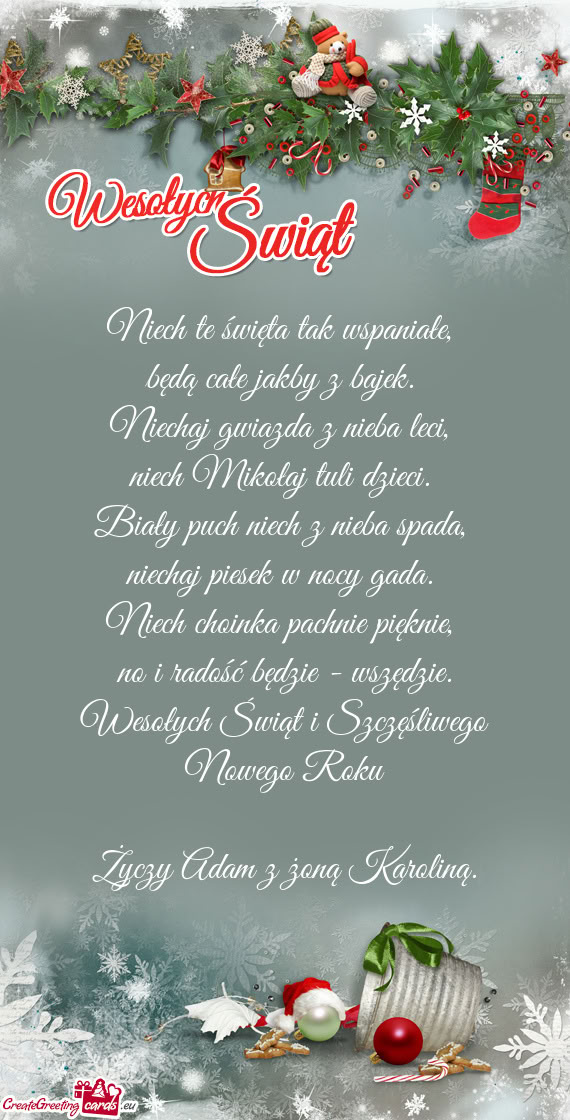 Adam z żoną Karoliną