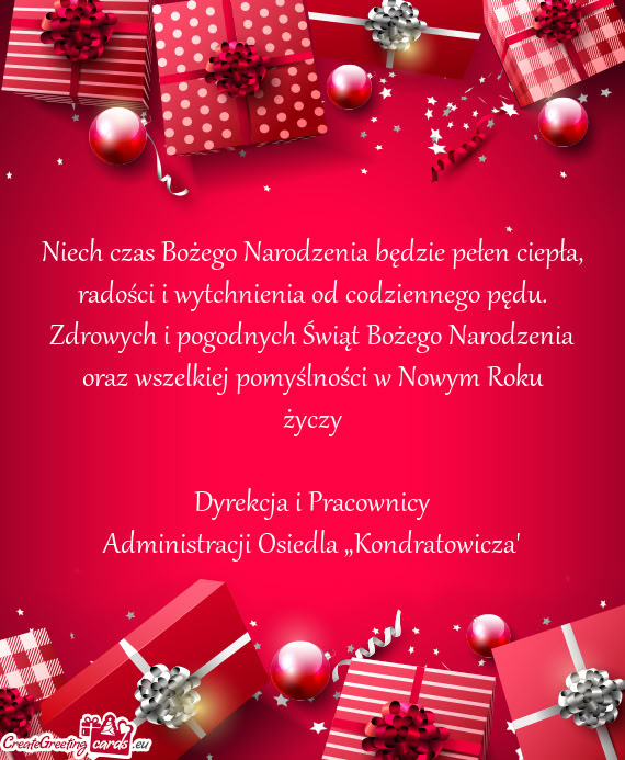 Administracji Osiedla „Kondratowicza”