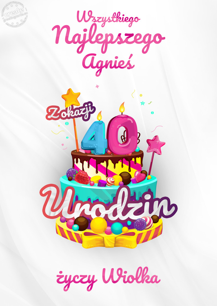 Agnieś, Wszystkiego najlepszego z okazji 40 urodzin Wiolka