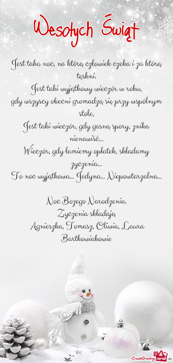 Agnieszka, Tomasz, Oliwia, Laura Bartkowiakowie