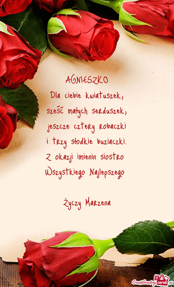 AGNIESZKO Dla ciebie kwiatuszek
