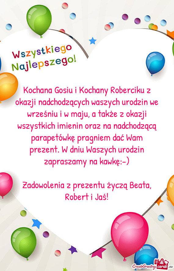 Akże z okazji wszystkich imienin oraz na nadchodzącą parapetówkę pragniem dać Wam prezent. W d