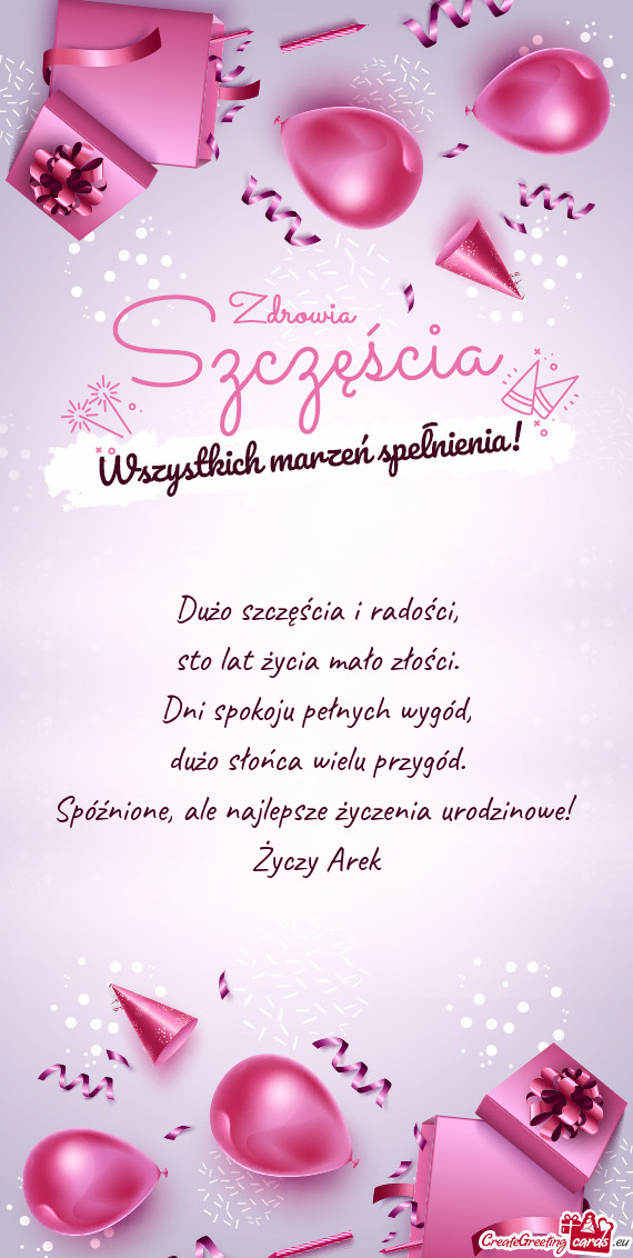 Ale najlepsze życzenia urodzinowe! Arek