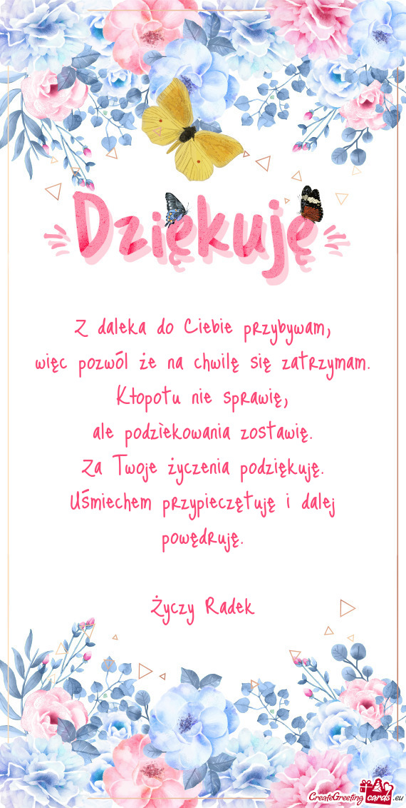 Ale podzìekowania zostawię