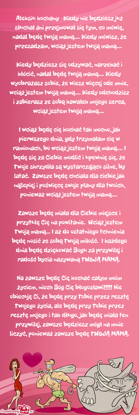 Aleksiu kochany ❤️Kiedy nie będziesz już słuchał ani przejmował się tym, co mówię, nadal