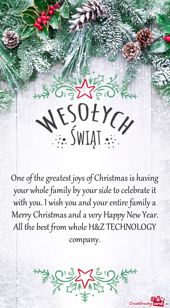 All the best from whole H&Z TECHNOLOGY company