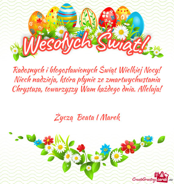 Alleluja! Życzą Beata I Marek