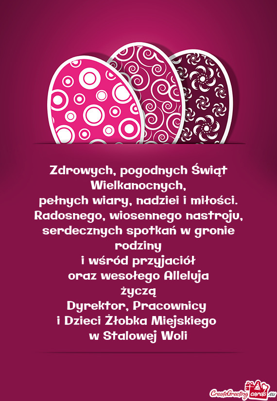 Alleluja życzą Dyrektor