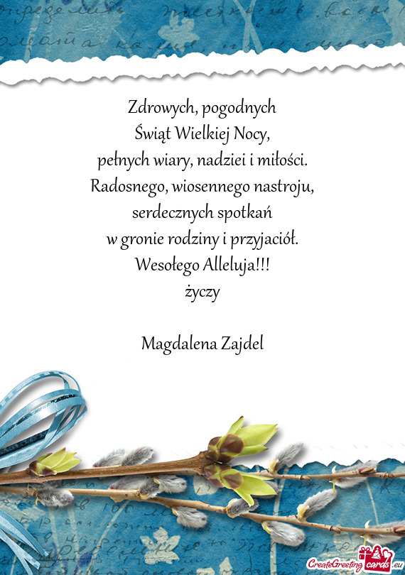 Alleluja!!! życzy Magdalena