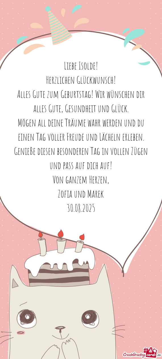Alles Gute zum Geburtstag! Wir wünschen dir alles Gute, Gesundheit und Glück