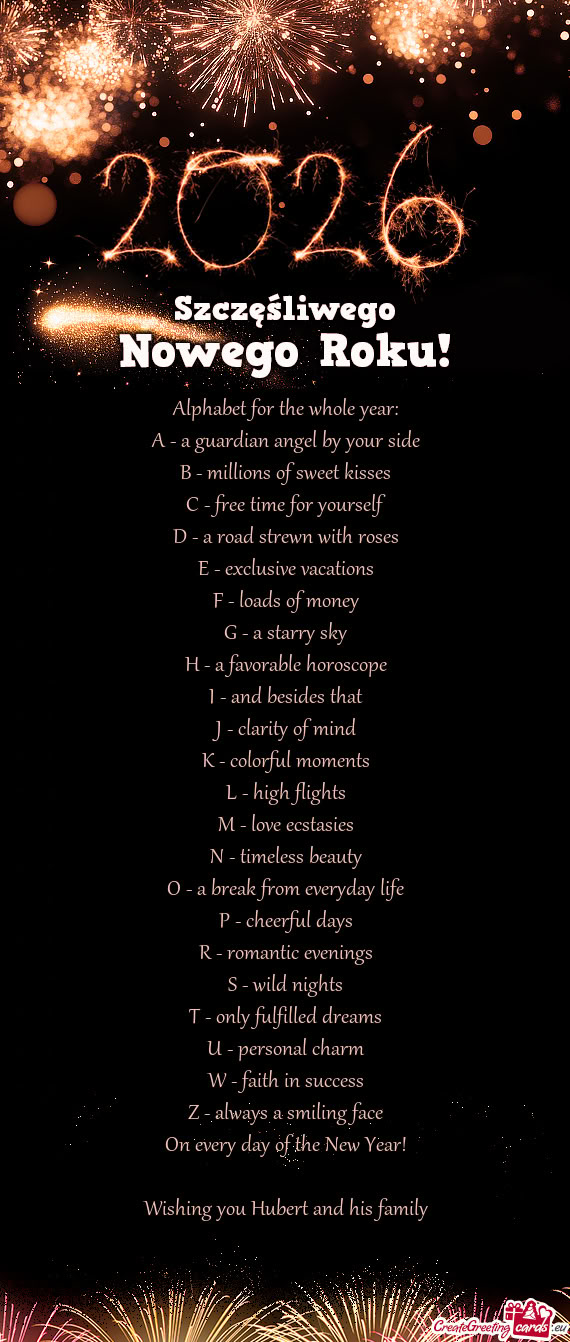 Alphabet for the whole year