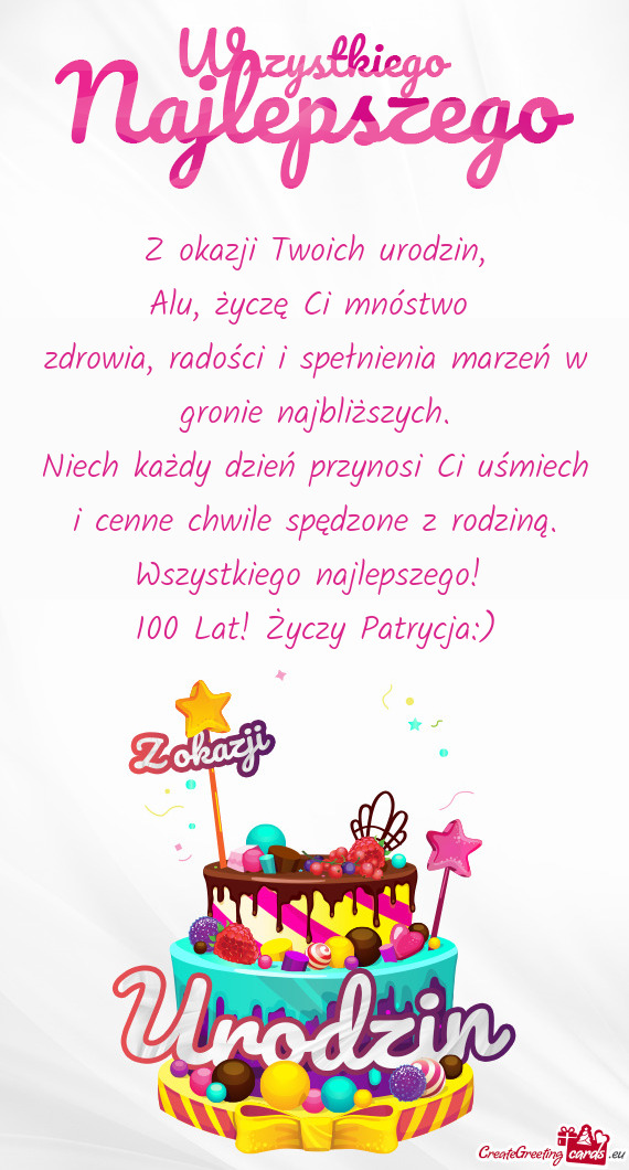 Alu, życzę Ci mnóstwo