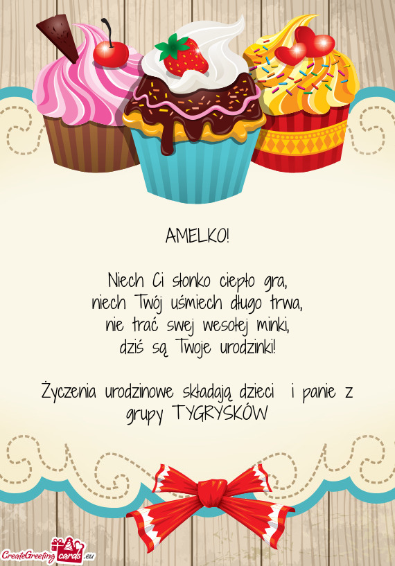 AMELKO! Niech Ci słonko ciepło gra