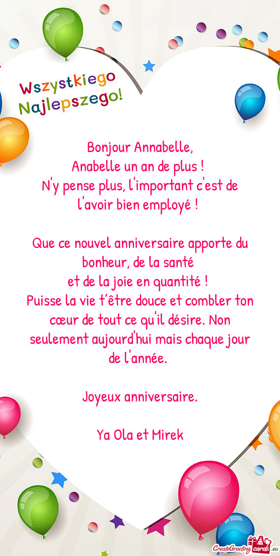 Anabelle un an de plus