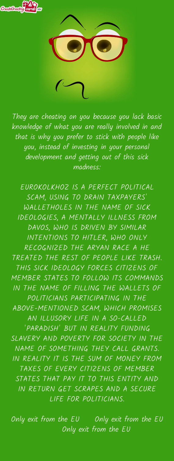 And getting out of this sick madness