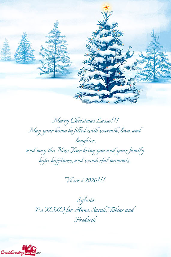 And may the New Year bring you and your family hope, happiness, and wonderful moments