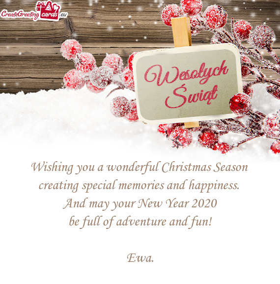 And may your New Year 2020
 be full of adventure and fun!
 
 Ewa