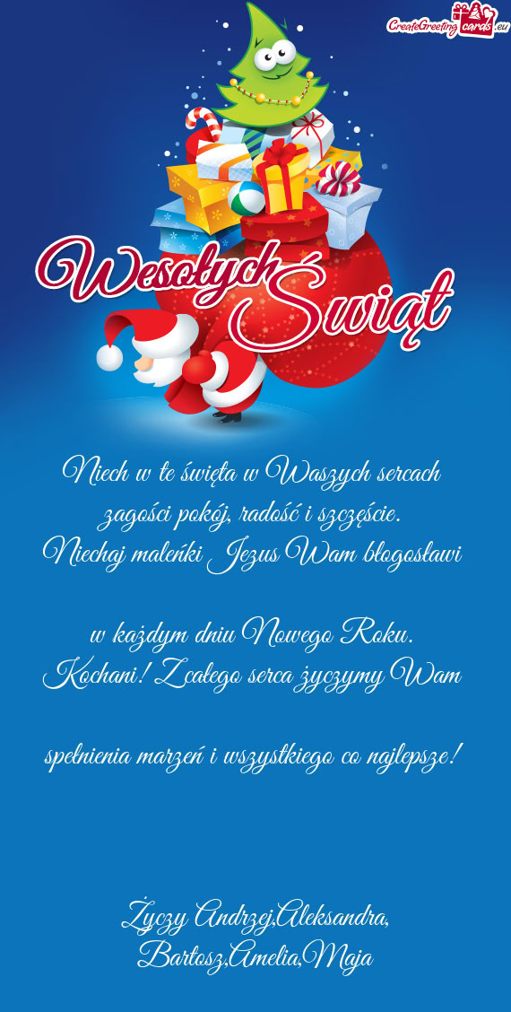 Andrzej,Aleksandra, Bartosz,Amelia,Maja