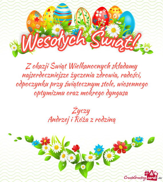 Andrzej i Róża z rodziną