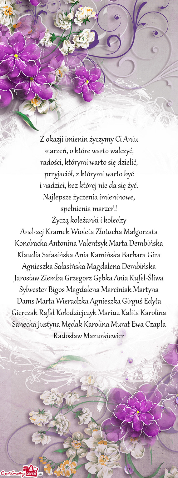 Andrzej Kramek Wioleta Złotucha Małgorzata Kondracka Antonina Valentsyk Marta Dembińska Klaudia S