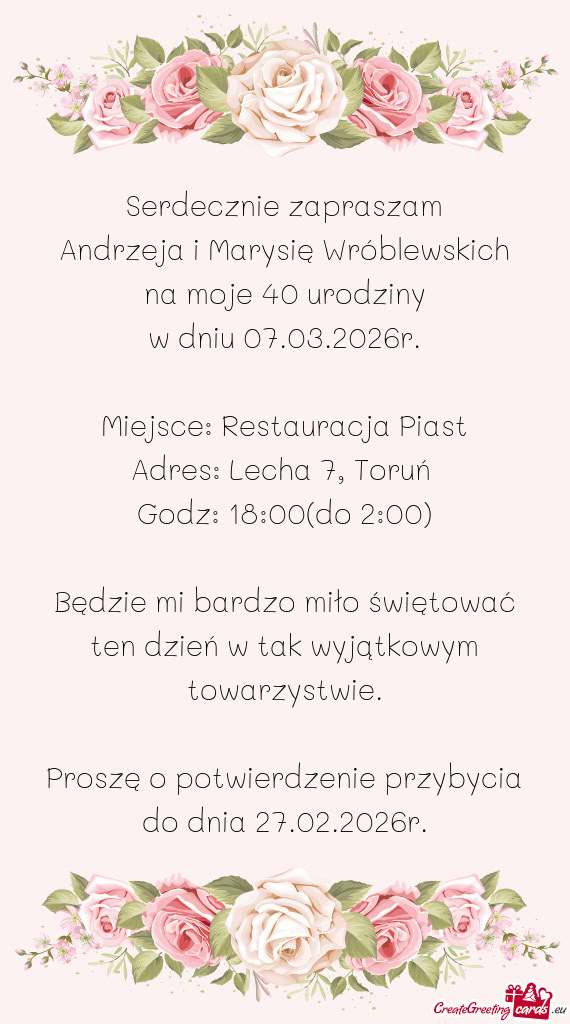 Andrzeja i Marysię Wróblewskich