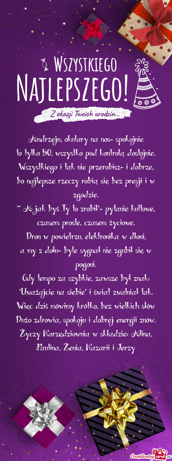 Andrzeju, okulary na nos- spokojnie