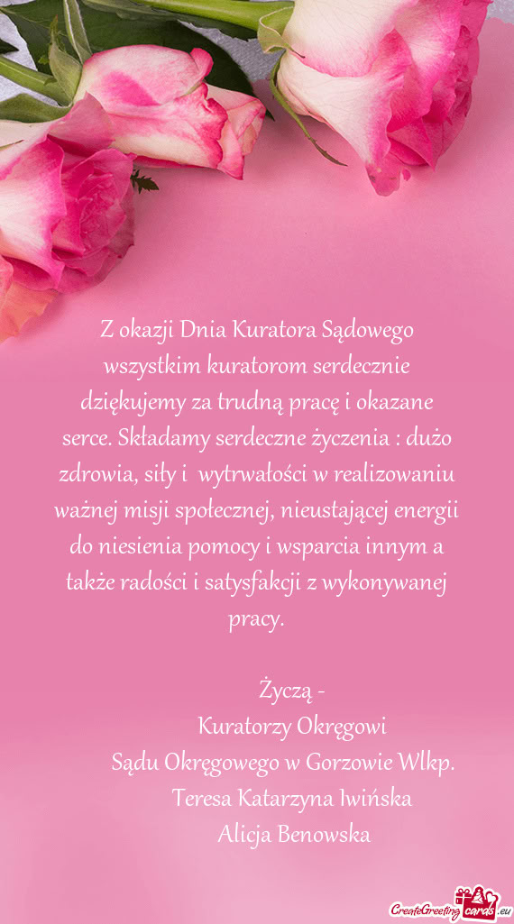 Ane serce. Składamy serdeczne życzenia : dużo zdrowia, siły i wytrwałości w realizowaniu waż
