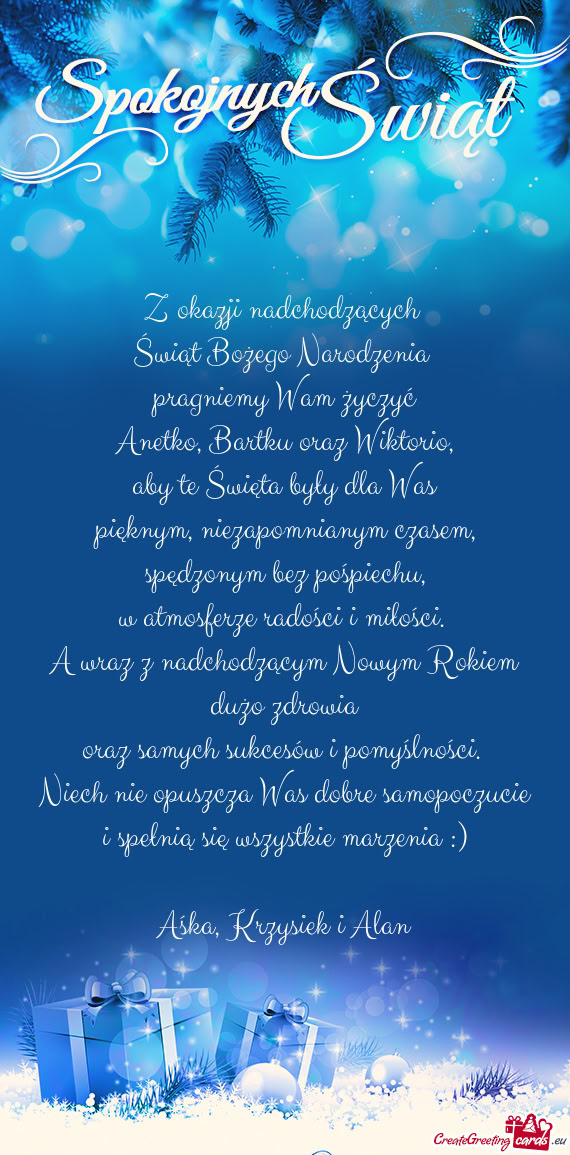 Anetko, Bartku oraz Wiktorio