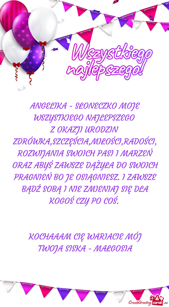 ANGELIKA - SŁONECZKO MOJE