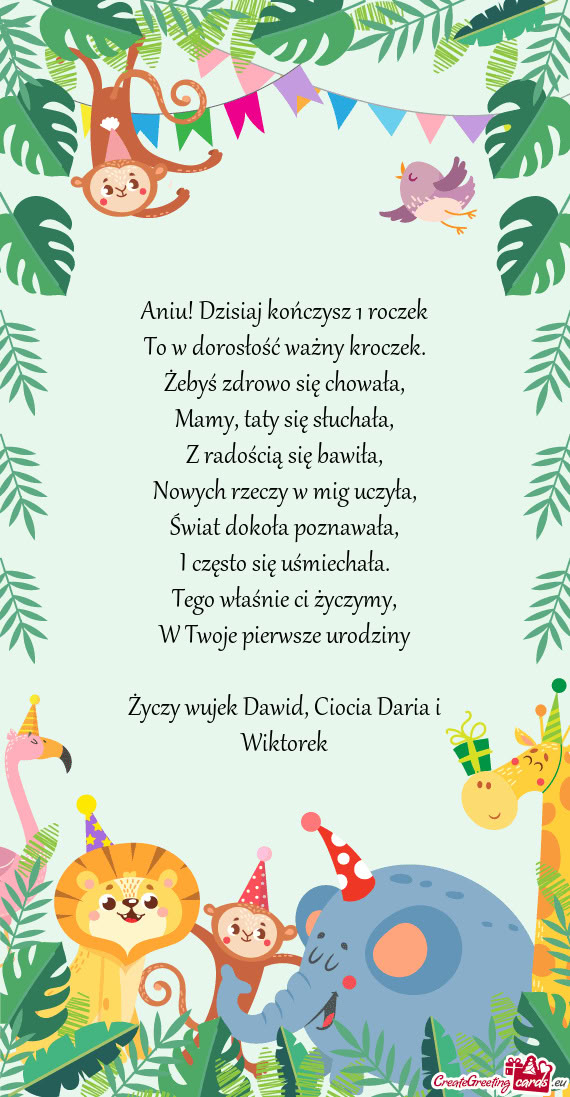Aniu! Dzisiaj kończysz 1 roczek