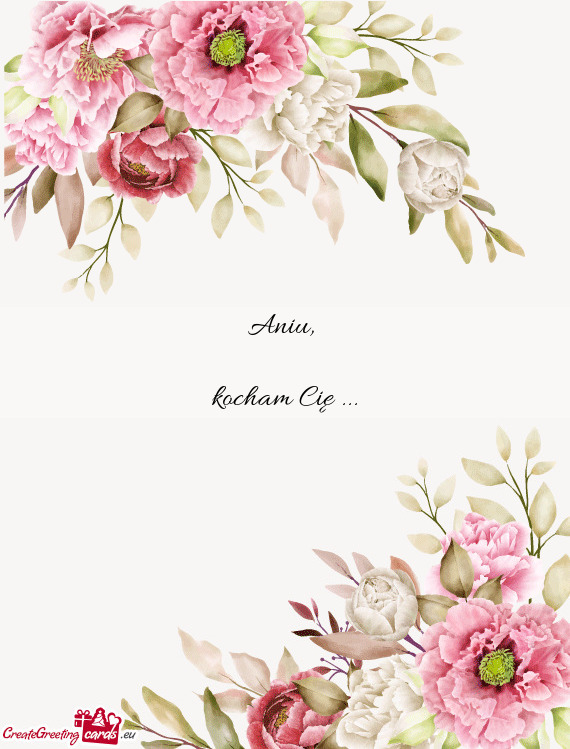 Aniu,     kocham Cię ...