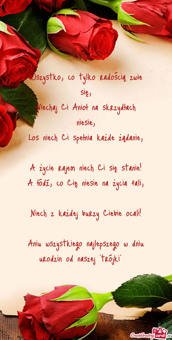 Aniu wszystkiego najlepszego w dniu urodzin od naszej 