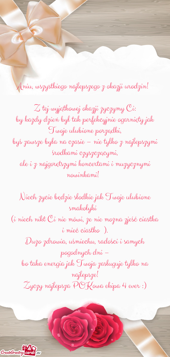 Aniu, wszystkiego najlepszego z okazji urodzin! 🎉