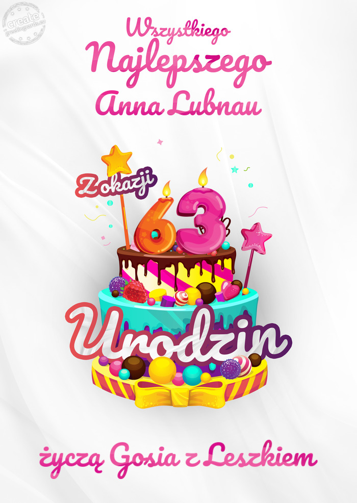 Anna Lubnau, Wszystkiego najlepszego z okazji 63 urodzin życzą Gosia z Leszkiem
