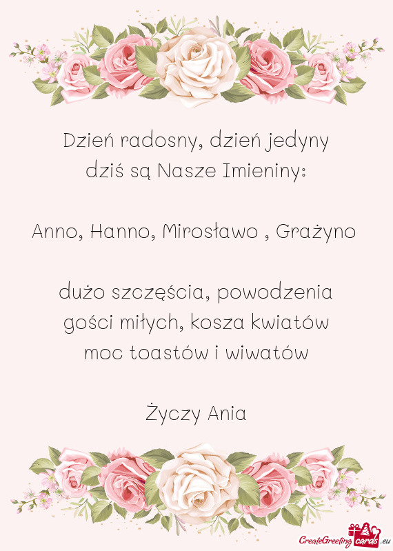 Anno, Hanno, Mirosławo , Grażyno