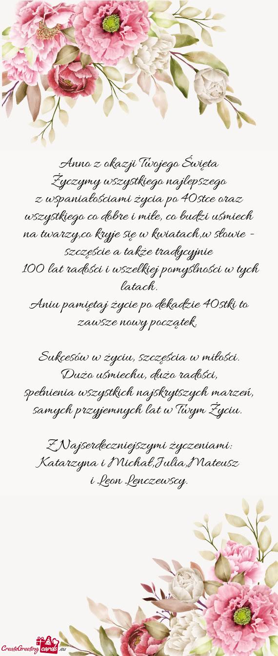 Anno z okazji Twojego Święta