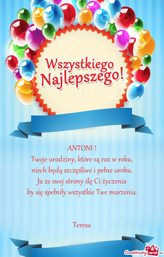 ANTONI ! Twoje urodziny