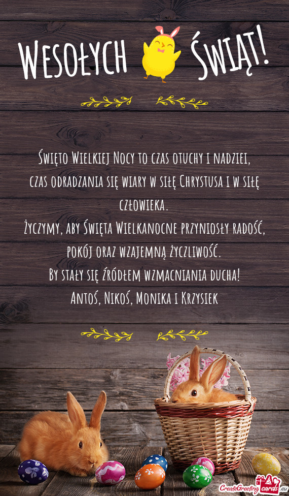 Antoś, Nikoś, Monika i Krzysiek