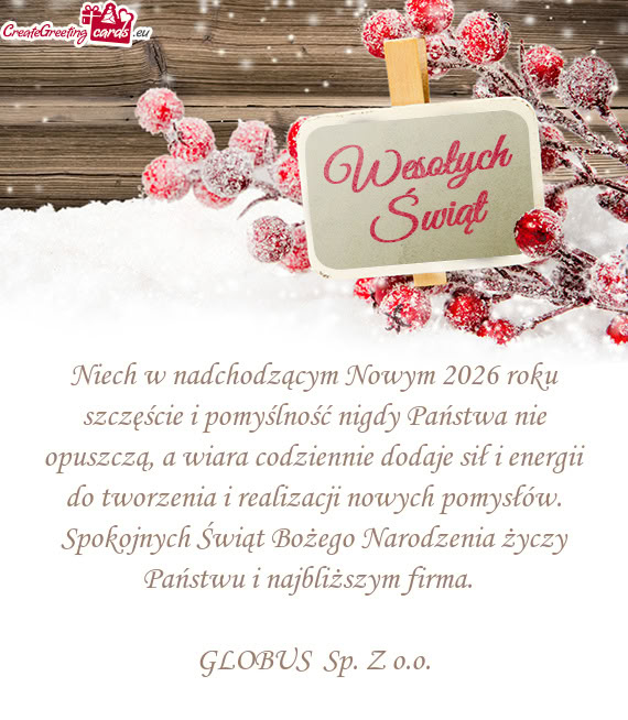 Ara codziennie dodaje sił i energii do tworzenia i realizacji nowych pomysłów. Spokojnych Świąt