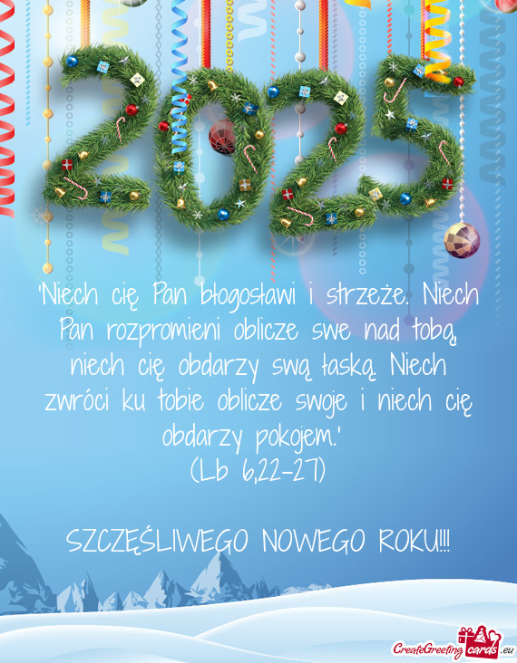 Arzy swą łaską. Niech zwróci ku tobie oblicze swoje i niech cię obdarzy pokojem."