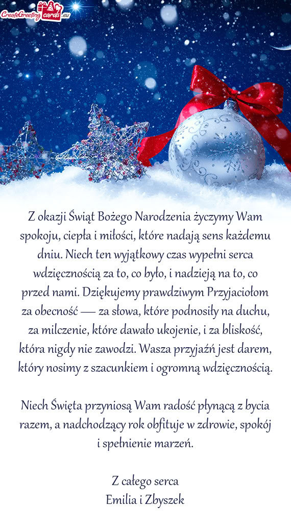 Asza przyjaźń jest darem, który nosimy z szacunkiem i ogromną wdzięcznością