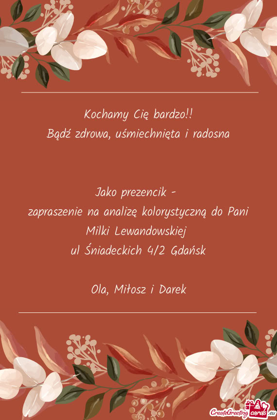 Bądź zdrowa, uśmiechnięta i radosna