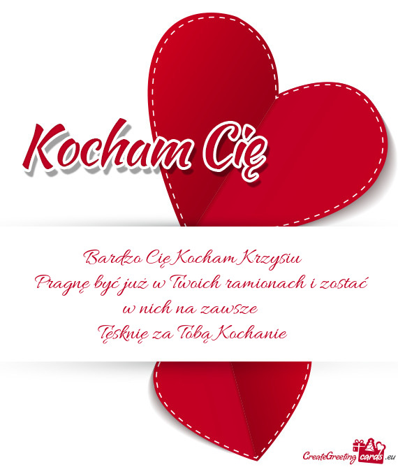 Bardzo Cię Kocham Krzysiu ♥️