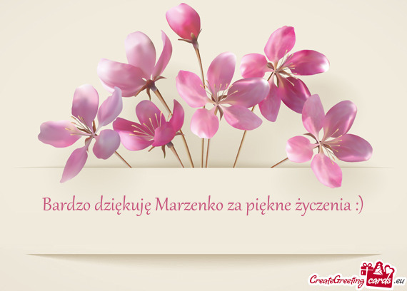 Bardzo dziękuję Marzenko za piękne życzenia :)