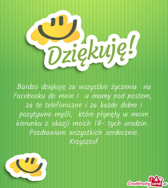 Bardzo dziękuję za wszystkie życzenia na Facebooku do mnie i u mamy pod postem, za te telefoni