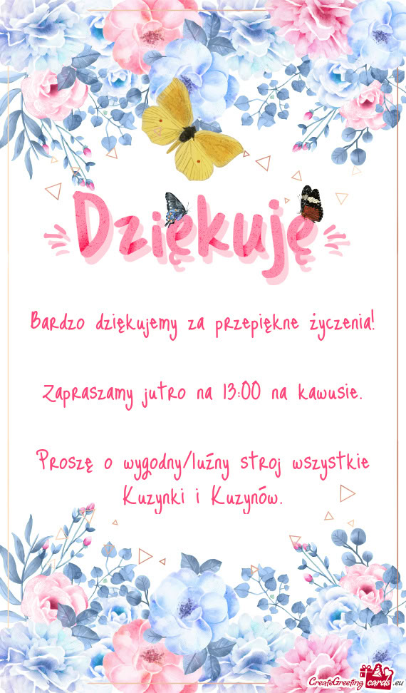 Bardzo dziękujemy za przepiękne życzenia